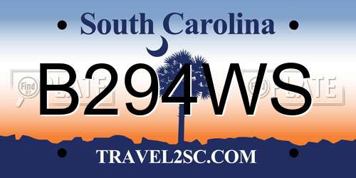 B294WS South Carolina License Plate