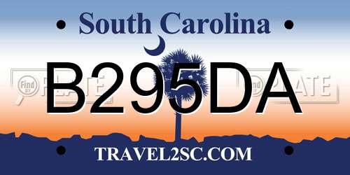 B295DA South Carolina License Plate