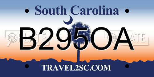 B295OA South Carolina License Plate