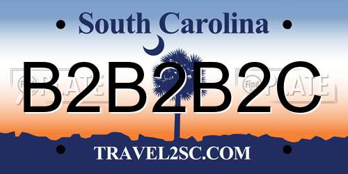 B2B2B2C South Carolina License Plate