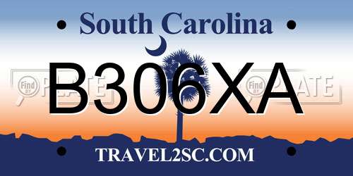 B306XA South Carolina License Plate