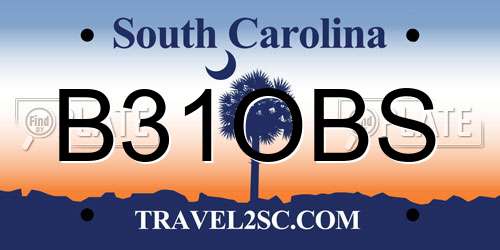 B31OBS South Carolina License Plate