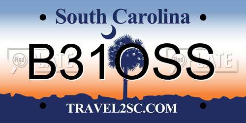 B31OSS South Carolina License Plate