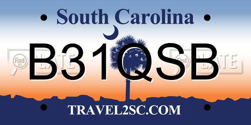 B31QSB South Carolina License Plate