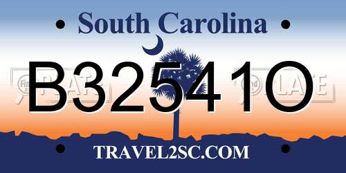 B32541O South Carolina License Plate