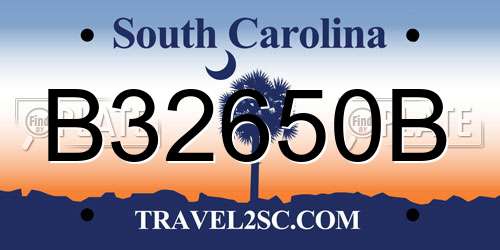 B32650B South Carolina License Plate