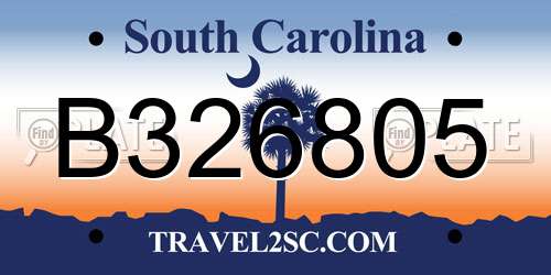 B326805 South Carolina License Plate