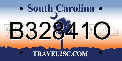 B32841O South Carolina License Plate