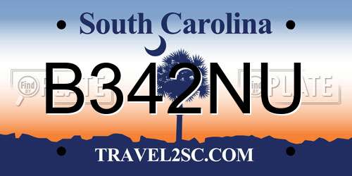 B342NU South Carolina License Plate