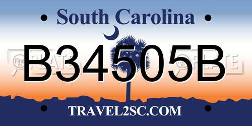 B34505B South Carolina License Plate