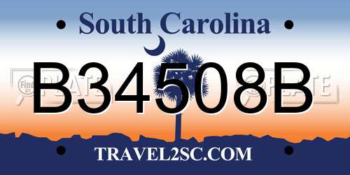 B34508B South Carolina License Plate