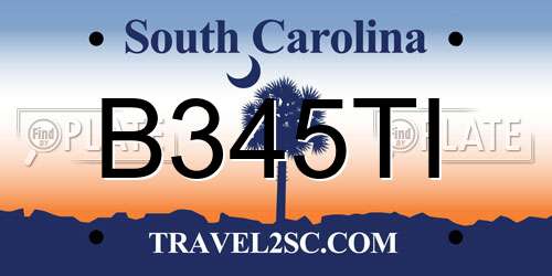 B345TI South Carolina License Plate