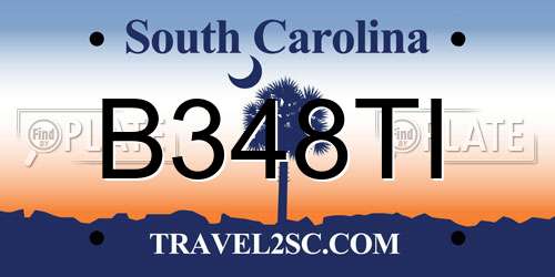 B348TI South Carolina License Plate