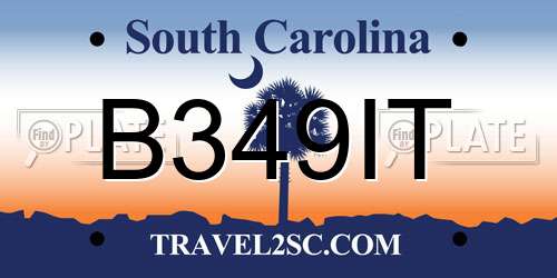B349IT South Carolina License Plate