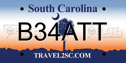 B34ATT South Carolina License Plate