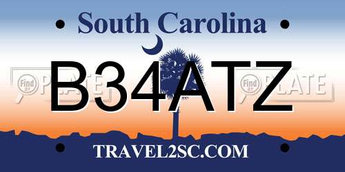 B34ATZ South Carolina License Plate