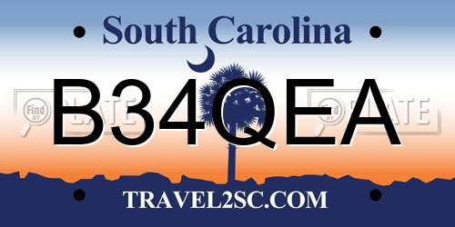 B34QEA South Carolina License Plate