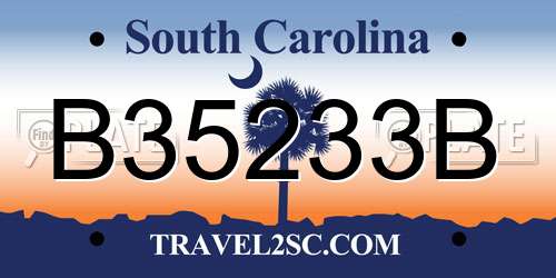 B35233B South Carolina License Plate