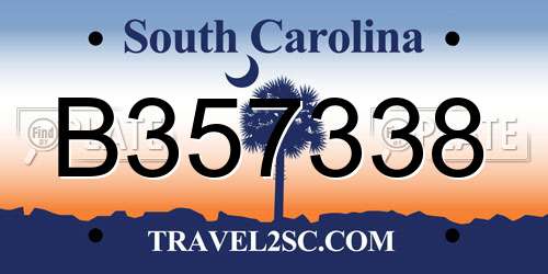 B357338 South Carolina License Plate