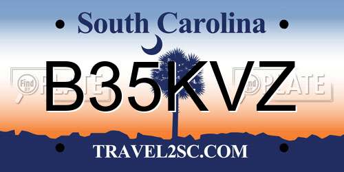 B35KVZ South Carolina License Plate