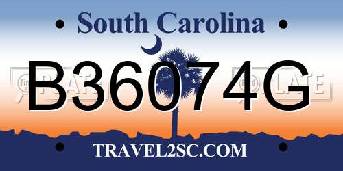 B36074G South Carolina License Plate