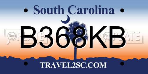 B368KB South Carolina License Plate