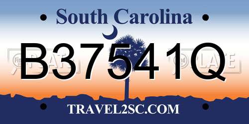 B37541Q South Carolina License Plate