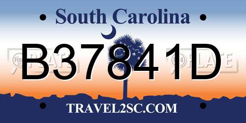 B37841D South Carolina License Plate