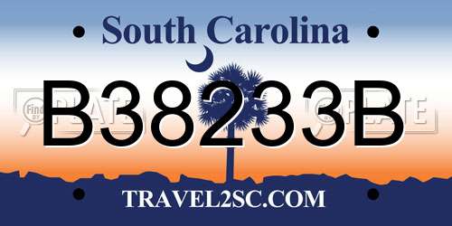 B38233B South Carolina License Plate