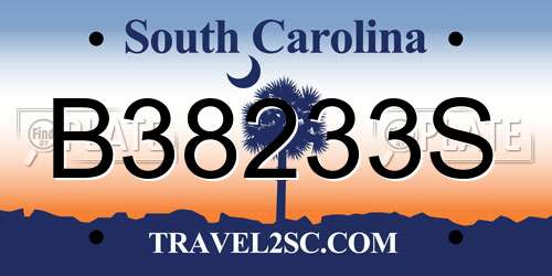 B38233S South Carolina License Plate