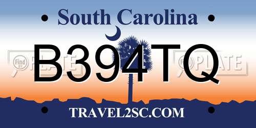 B394TQ South Carolina License Plate
