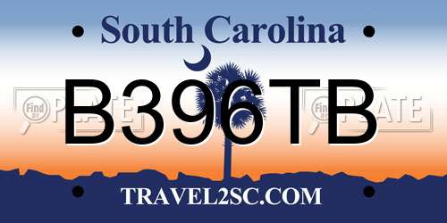B396TB South Carolina License Plate