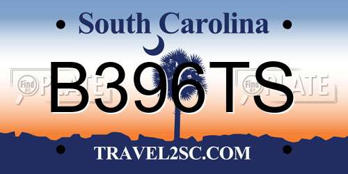 B396TS South Carolina License Plate