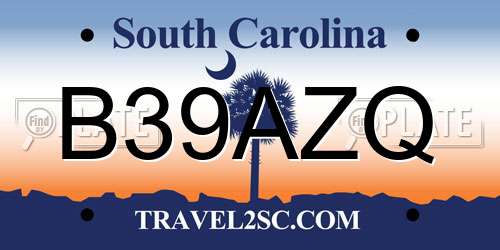 B39AZQ South Carolina License Plate