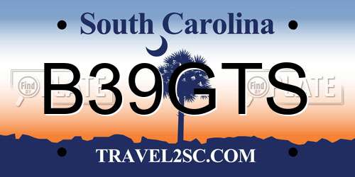 B39GTS South Carolina License Plate