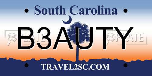 B3AUTY South Carolina License Plate