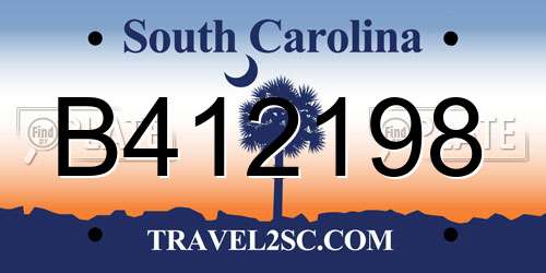 B412198 South Carolina License Plate