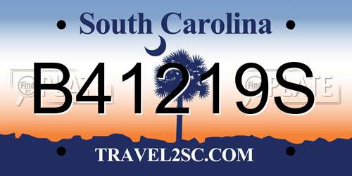 B41219S South Carolina License Plate