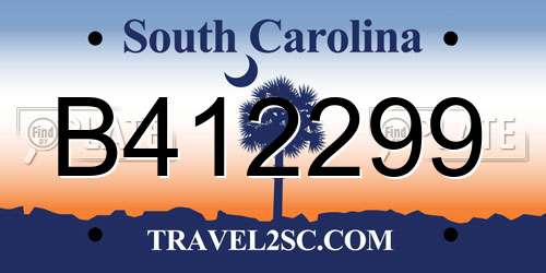 B412299 South Carolina License Plate