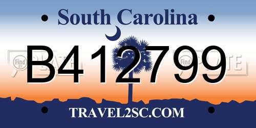 B412799 South Carolina License Plate