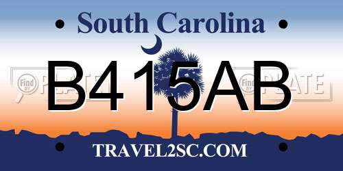 B415AB South Carolina License Plate