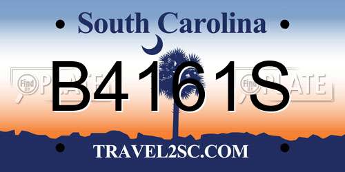 B4161S South Carolina License Plate