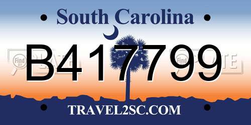 B417799 South Carolina License Plate