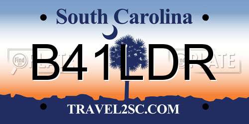 B41LDR South Carolina License Plate