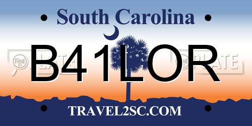 B41LOR South Carolina License Plate