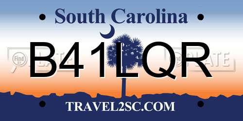 B41LQR South Carolina License Plate
