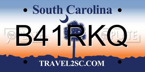 B41RKQ South Carolina License Plate