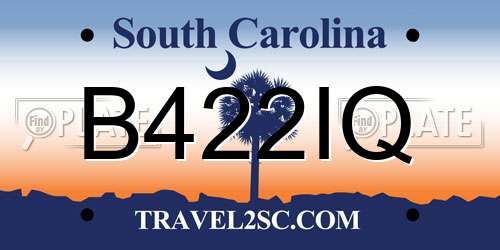 B422IQ South Carolina License Plate