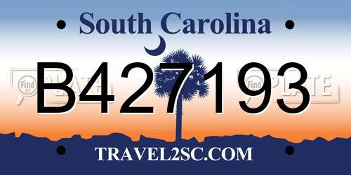 B427193 South Carolina License Plate