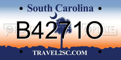 B4271O South Carolina License Plate